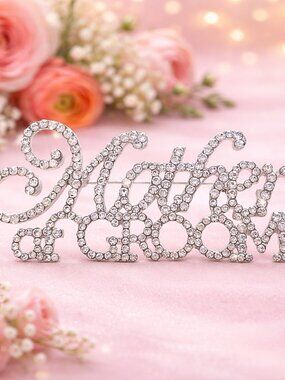 Mother of the Groom Silver Rhinestone Brooch Pin